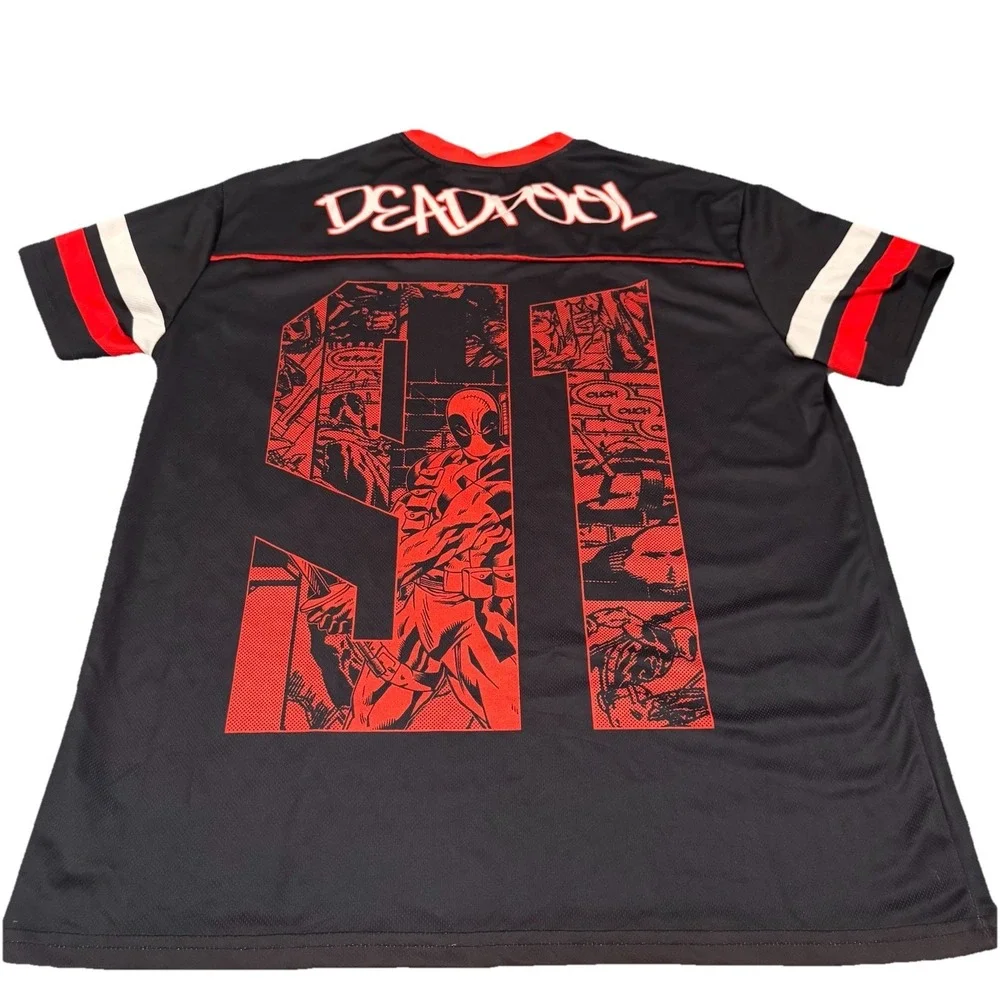Deadpool Men's Graphic Soccer‎ Jersey Size Medium